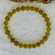 Natural Yellow Amber Beads Bracelet 6.18g 17cm 7.6mm 27 Beads - Huangs Jadeite and Jewelry Pte Ltd