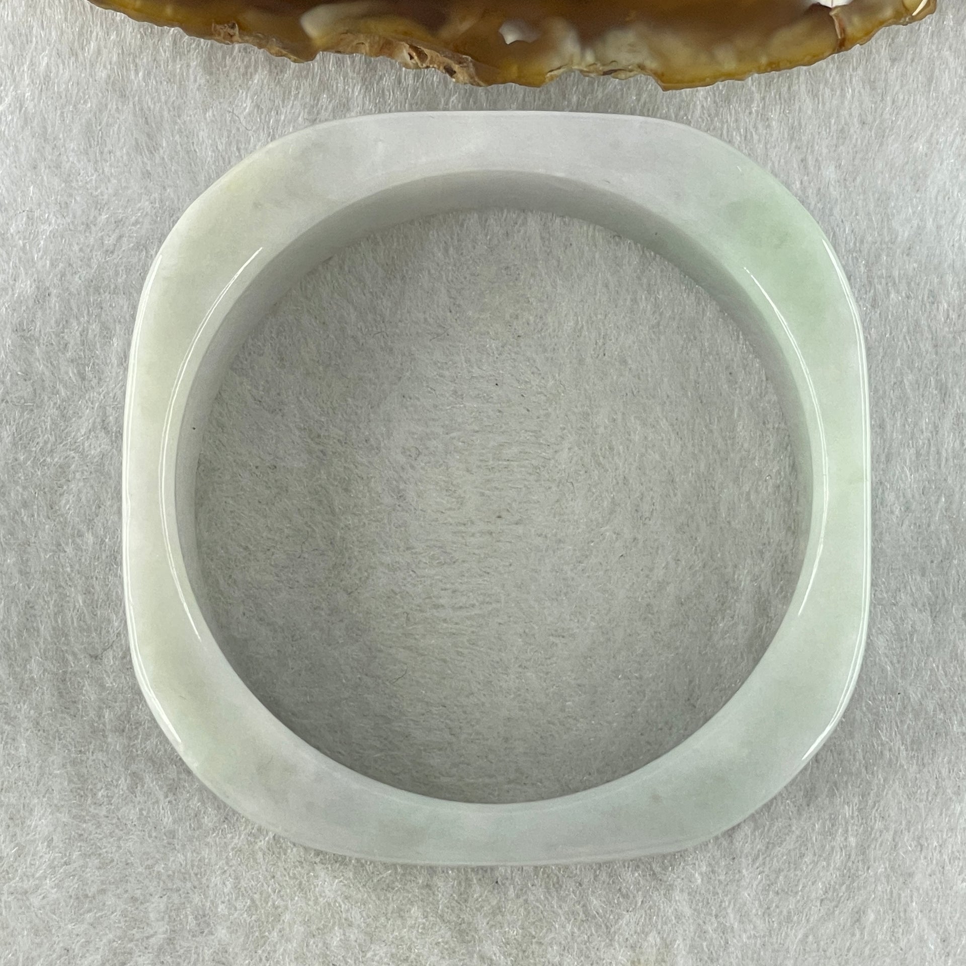 Type A Natural Green with Lavender Jadeite Squarish Rounded Bangle 69.02g Inner Diameter 49.9mm 19.6 by 8.0mm (Very Very Slight Internal Lines) - Huangs Jadeite and Jewelry Pte Ltd