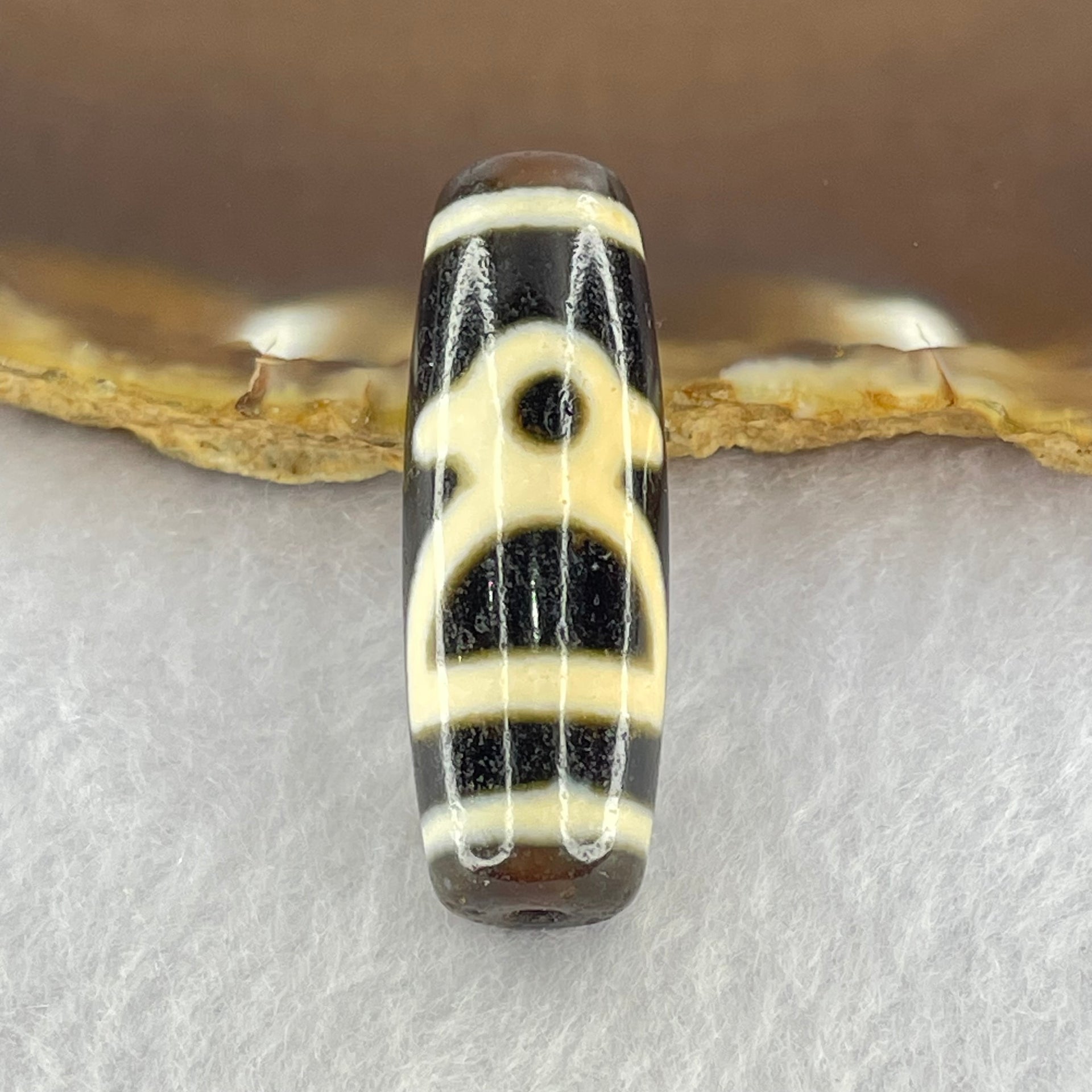 Natural Powerful Tibetan Old Oily Agate 3 Cai Shen Dzi Bead Heavenly Master (Tian Zhu) 10.64g 38.2 by 13.2mm - Huangs Jadeite and Jewelry Pte Ltd