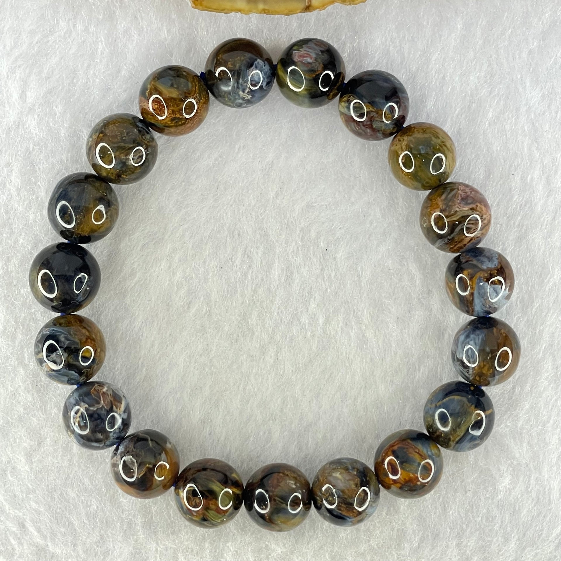 Good Grade Natural Petersite Beads Bracelet 26.85g 16cm 10.4mm 19 Beads - Huangs Jadeite and Jewelry Pte Ltd