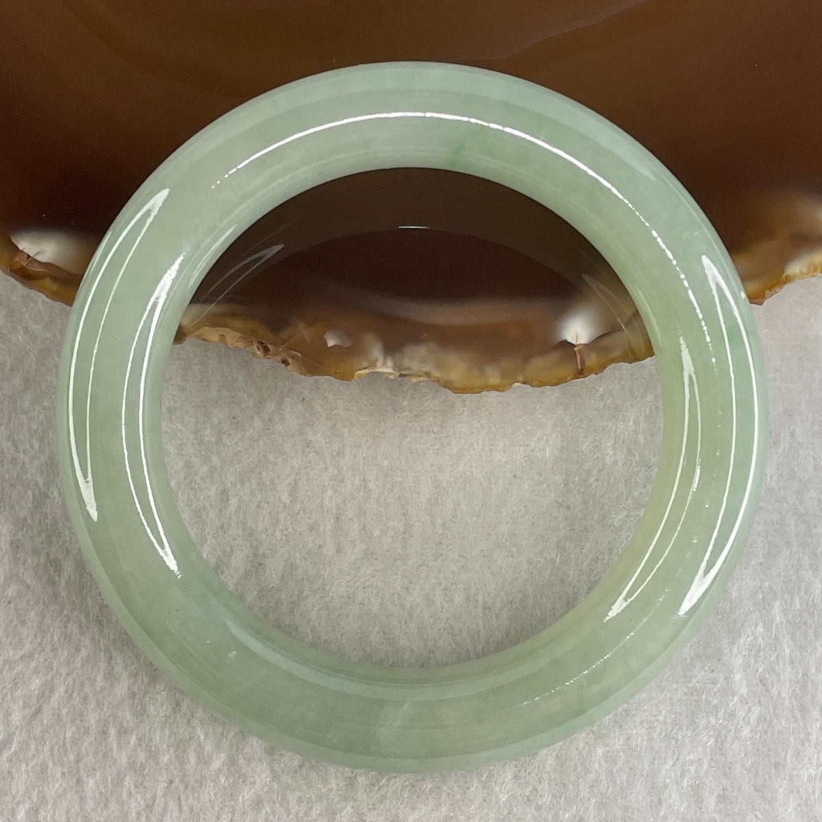Certified Natural Type A Jelly Light Green Jadeite Full Round Bangle | 52.8mm Inner Diameter (63.58g | 11.1x10.8mm | Heart Chakra Harmony, Noble Serenity & Wealth Shield)(Very Very Slight Internal Line)