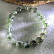 Good Grade Natural Green Rutilated Quartz Beads Bracelet 22.20g 15.5cm 9.4mm 21 Beads - Huangs Jadeite and Jewelry Pte Ltd