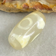 Natural Powerful Tibetan Old Oily Agate 3 Eyes Dzi Bead Heavenly Master (Tian Zhu) 三眼天诛 2.84g 19.3 by 10.1mm - Huangs Jadeite and Jewelry Pte Ltd