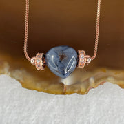 Good Grade Natural Blue Pietersite  Heart Shape Necklace 4.16g 42cm 11.2 by 12.0 by 7.8mm - Huangs Jadeite and Jewelry Pte Ltd