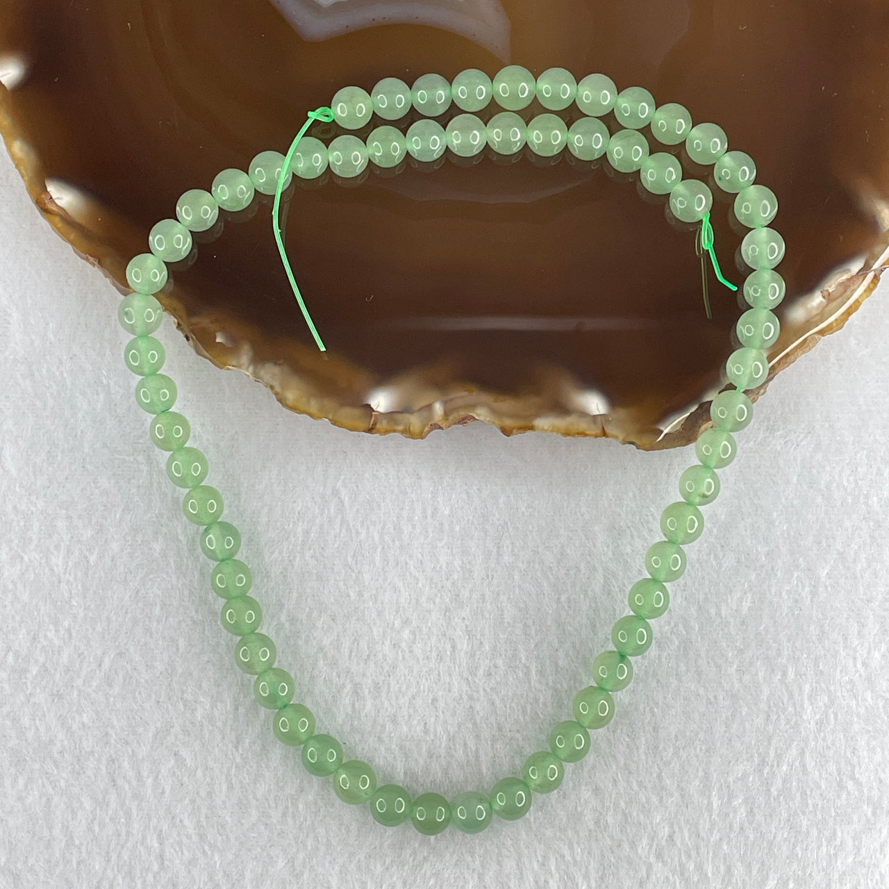 6.5mm Natural Green Aventurine Loose Beads Strand | Grade-A Fuchsite-Quartz Crystal Beads for Bespoke Bracelets & Necklaces (61 Beads | 38cm Strand | 21.51g)