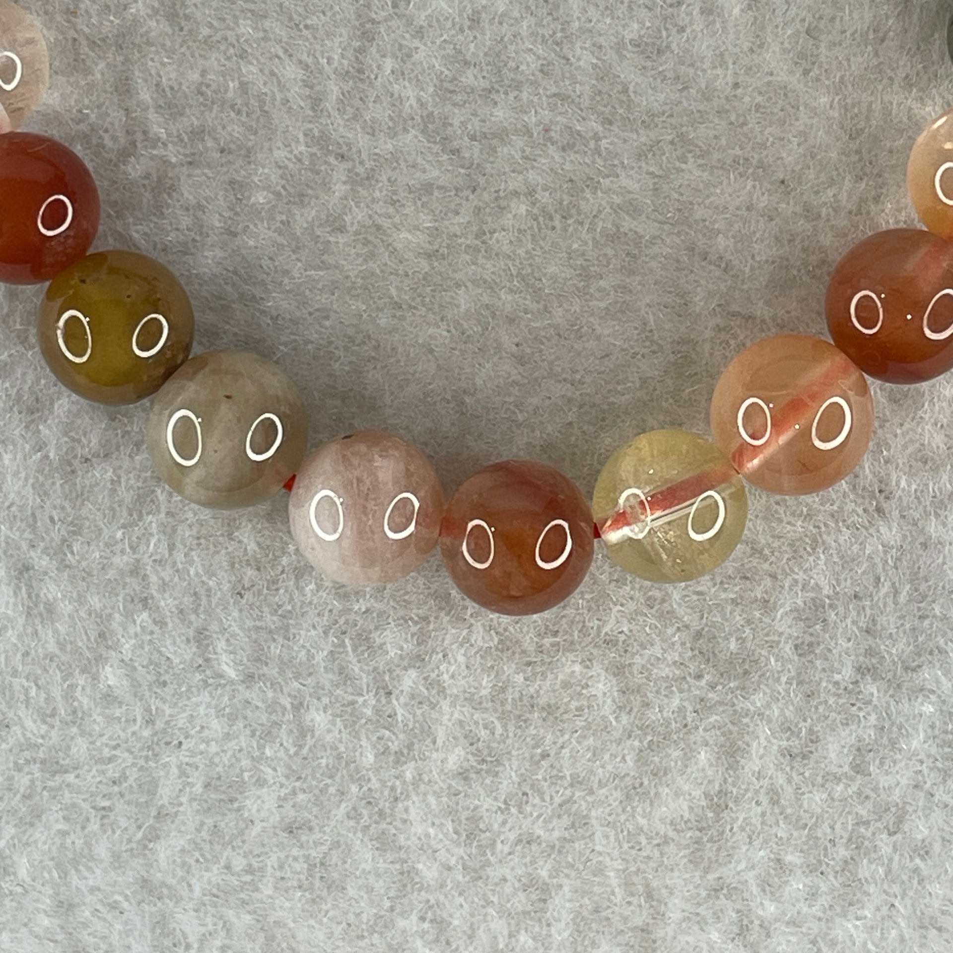 Natural Multi treasures Quartz Beads Bracelet 15.39g 15.5cm 7.9mm 25Beads - Huangs Jadeite and Jewelry Pte Ltd