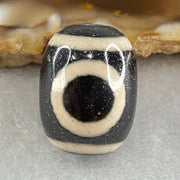 Natural Powerful Tibetan Old Oily Agate 1 Eye With Swastika Dzi Bead (Hotu Dzi) 4.92g 17.4 by 13.4mm - Huangs Jadeite and Jewelry Pte Ltd