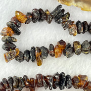 Natural Blood and Yellow Amber Beads Irregular Bracelet 39.81g 80cm 14.4 by 8.3 by 4.4mm to 7.8 by 7.7 by 4.9mm 95pcs - Huangs Jadeite and Jewelry Pte Ltd