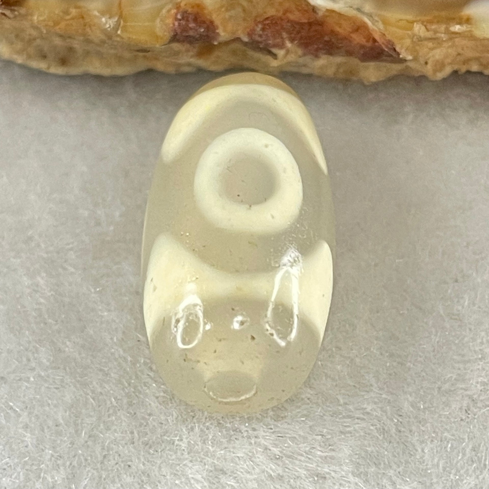 Natural Powerful Tibetan Old Oily Agate 3 Eyes Dzi Bead Heavenly Master (Tian Zhu) 三眼天诛 2.98g 19.4 by 10.4mm - Huangs Jadeite and Jewelry Pte Ltd