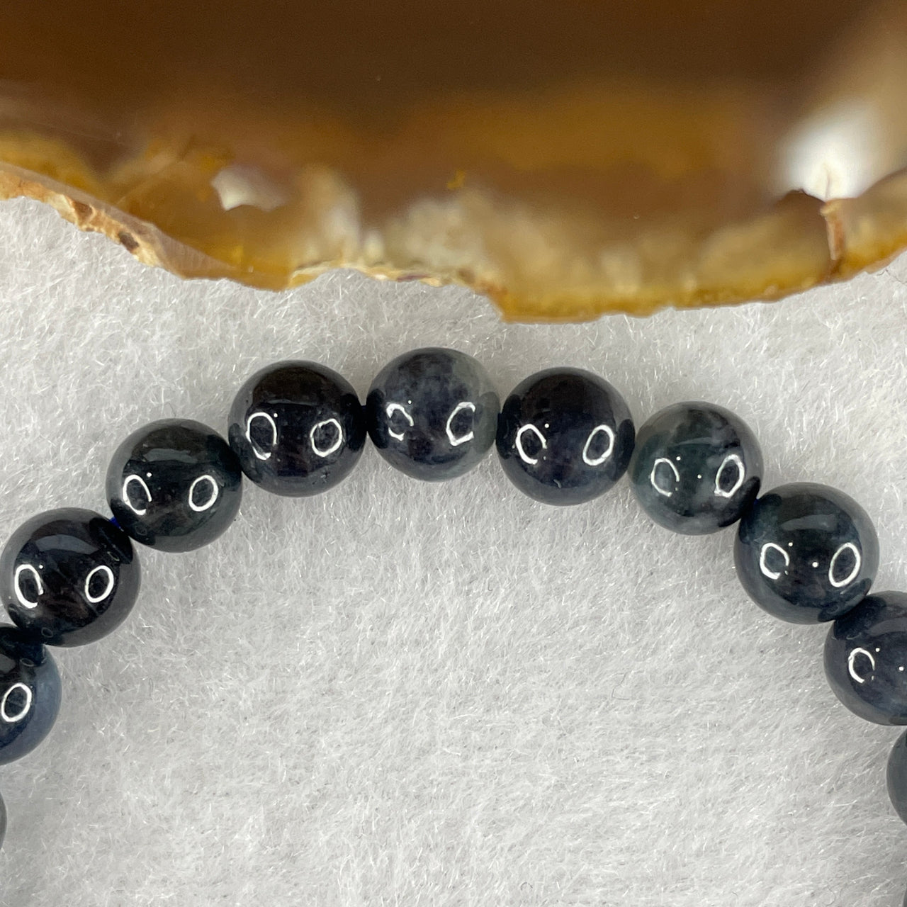 Above Average Grade Natural Blue Tourmaline Crystal Beads Bracelet 11.66g 14cm 6.9mm 25 Beads