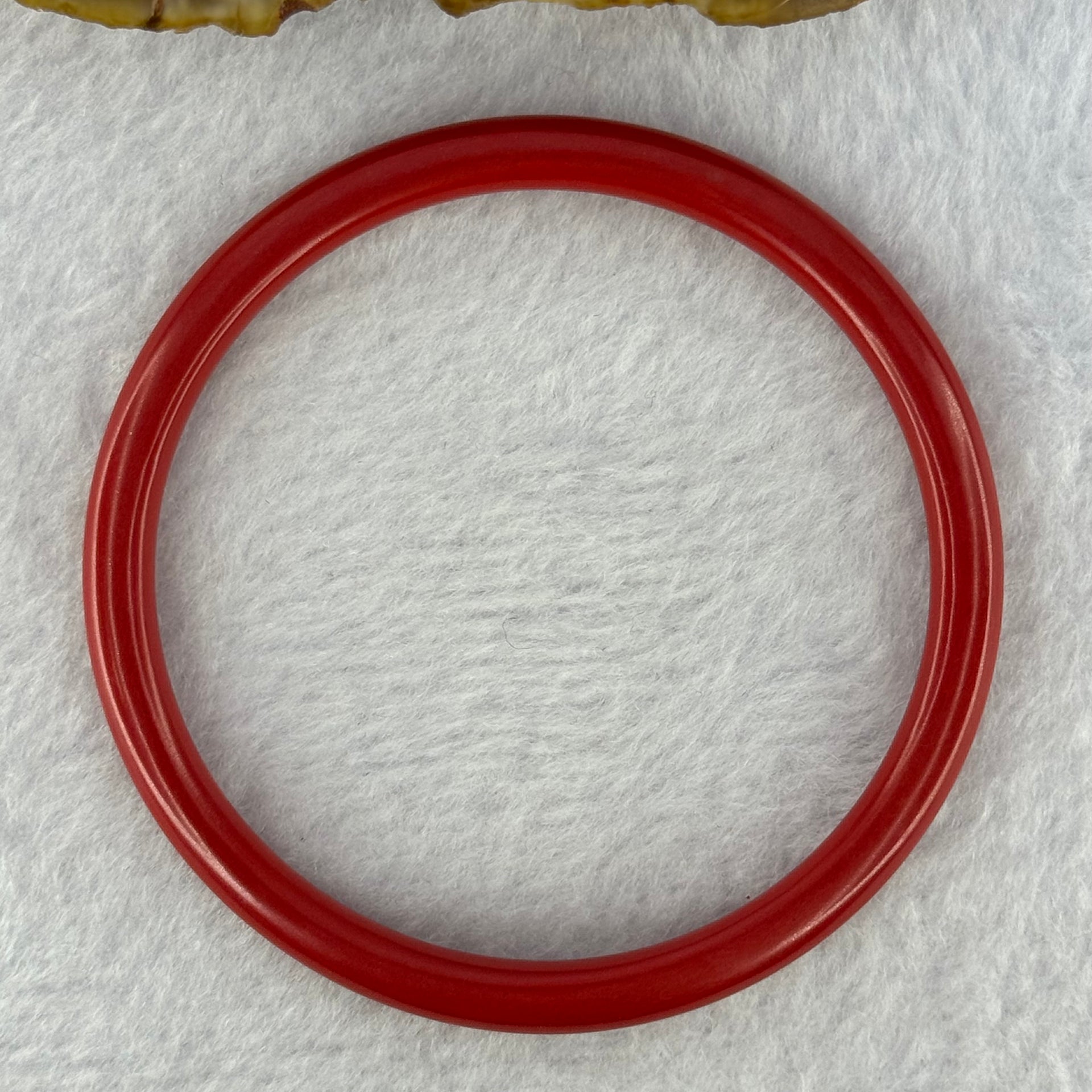 Natural Red Cinnabar Bangle 16.50g Internal Diameter 56.4mm 5.3 by 5.6mm - Huangs Jadeite and Jewelry Pte Ltd