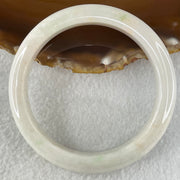 Type A Faint Lavender Green to White Jadeite Bangle 61.55g Internal Diameter 58.3mm 13.0 by 8.5mm (Slight External Roughs and Internal Lines) - Huangs Jadeite and Jewelry Pte Ltd