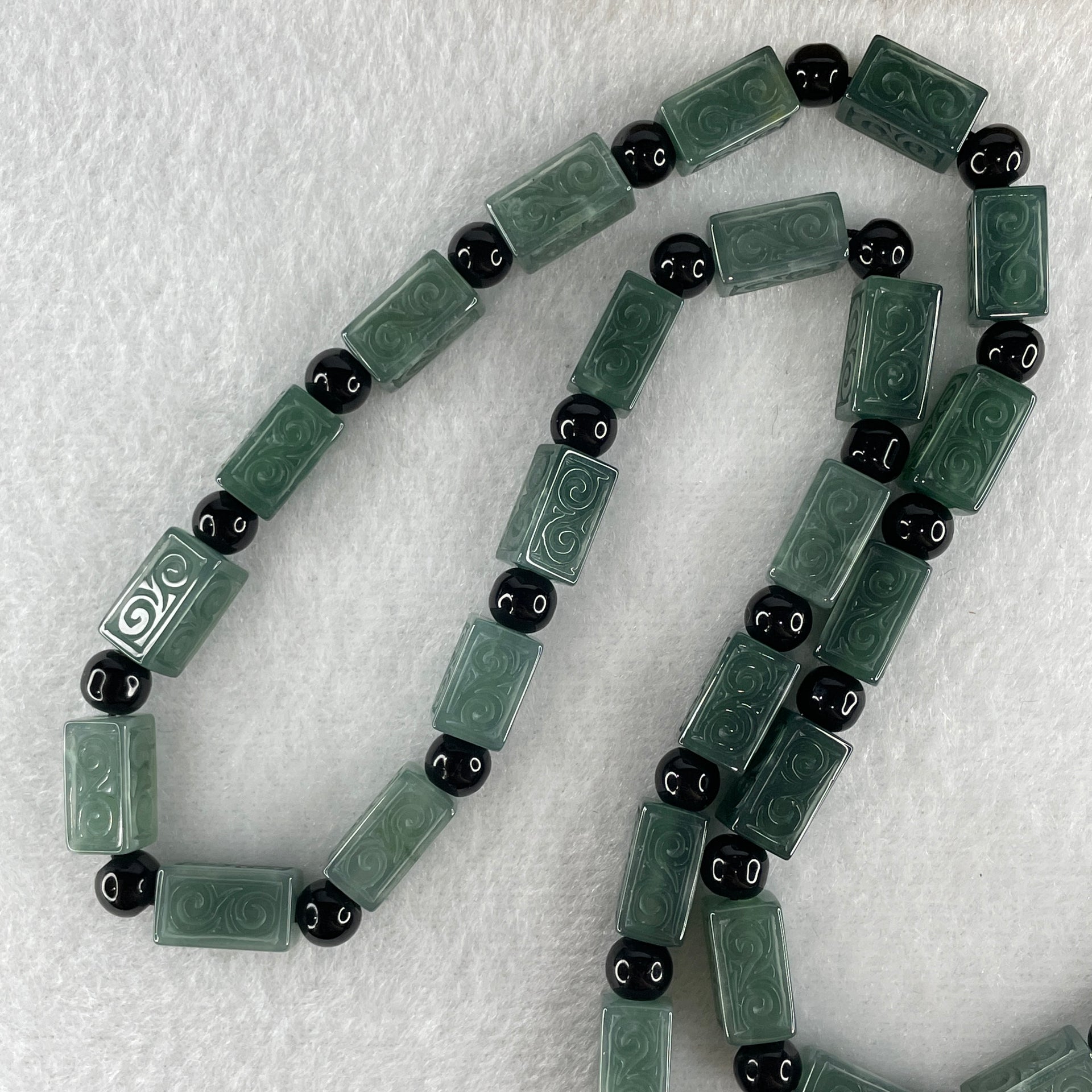 Type A Jelly Blueish Green Jadeite 9 Dragon Double Side Pendant 121.51g 62.8 by 28.9 by 11.5mm - Huangs Jadeite and Jewelry Pte Ltd