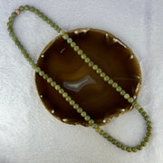 Type A Green with Yellow Jadeite Beads Necklace 72.55g 60cm 8.3mm 78 Beads - Huangs Jadeite and Jewelry Pte Ltd