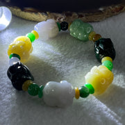 Type A Burmese Jade Jadeite Pig Piglets Bracelet 54.50g each about 18.1 by 13.9mm - Huangs Jadeite and Jewelry Pte Ltd
