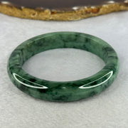 Type A Spicy Green with Dark Green Piao Hua Jadeite Bangle Internal Diameter 58.3mm 59.99g 12.6 by 8.7mm (Close to Perfect) - Huangs Jadeite and Jewelry Pte Ltd