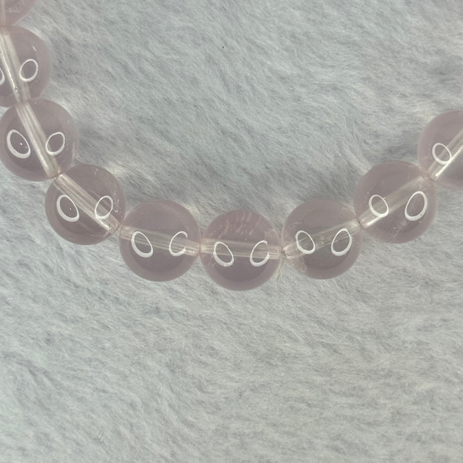 Natural Rose Quartz Beads Bracelet 天然玫瑰石英珠手链 29.34g 17.5cm 10.3mm 20 Beads - Huangs Jadeite and Jewelry Pte Ltd