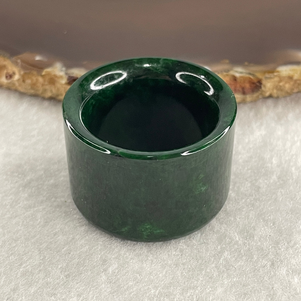 Certified Rare Type A Old Mine Full Spicy Green Jade Jadeite Ring 21.84g US12.75 HK 29 Thickness: 21.1 by 2.1mm Inner Diameter 22.1mm - Huangs Jadeite and Jewelry Pte Ltd