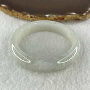 Natural Type A Jelly Faint Green to White Jadeite Bangle 57.86g Inner Diameter 53.8mm 12.7 by 8.1mm (External and Internal Lines) - Huangs Jadeite and Jewelry Pte Ltd