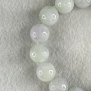 Type A Light Green with Slight Light Lavender Jadeite Beads Bracelet 46.20g 15cm 12.3mm 16 Beads - Huangs Jadeite and Jewelry Pte Ltd