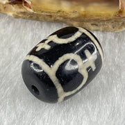Natural Powerful Tibetan Old Oily Agate Four Nectar Vessel Dzi Bead Heavenly Master (Tian Zhu) 四花蜜容器天珠 2.72g 13.8 by 11.1mm - Huangs Jadeite and Jewelry Pte Ltd