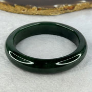 Type A Dark Green Jadeite Bangle Internal Diameter 55.0mm 56.42g 12.8 by 8.7mm (Slight Internal Line) - Huangs Jadeite and Jewelry Pte Ltd