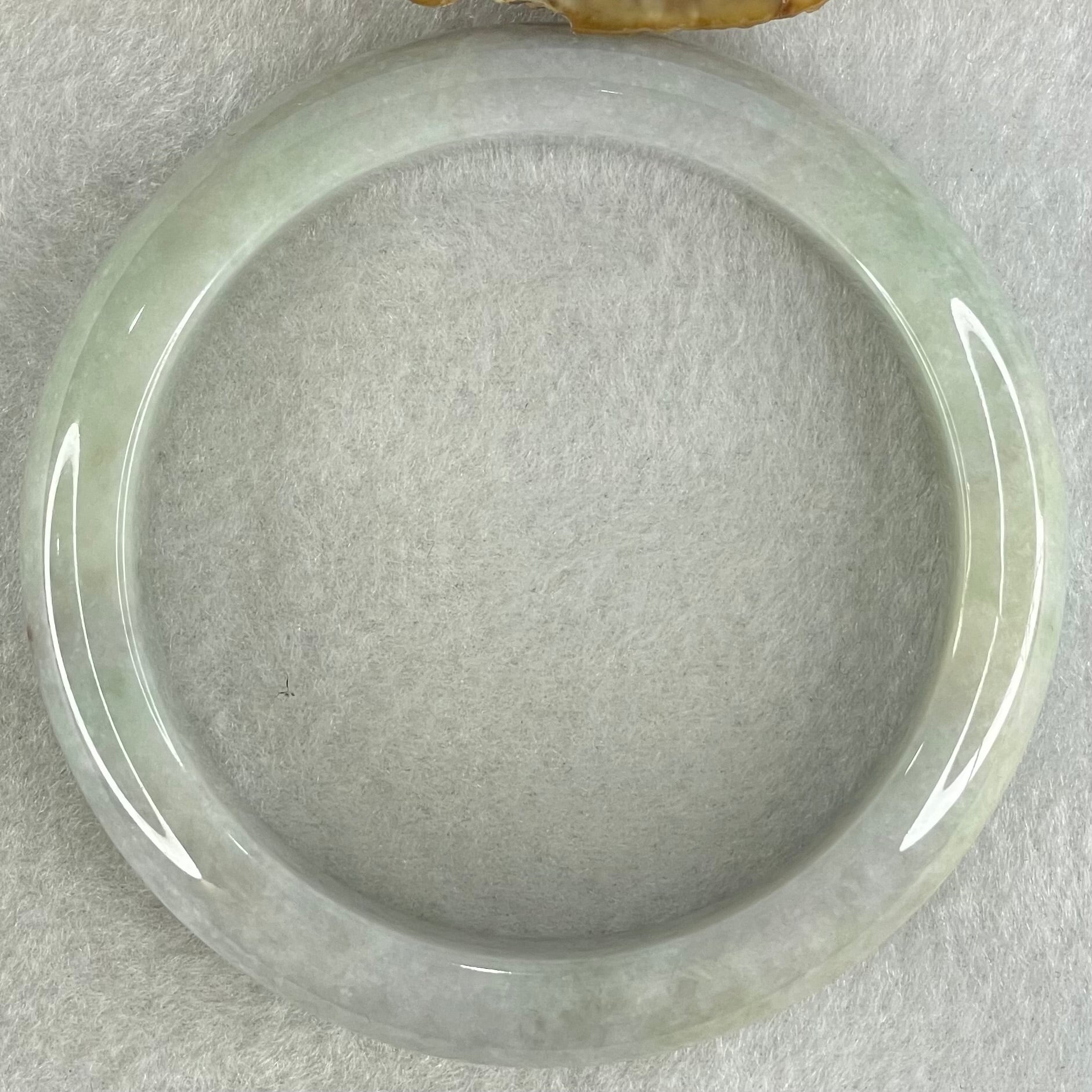 Type A Light Blueish Green Lavender with Red and Yellow Spots Jadeite Bangle 66.35g Internal Diameter 58.5mm 13.6 by 9.1mm (External and Internal Lines) - Huangs Jadeite and Jewelry Pte Ltd