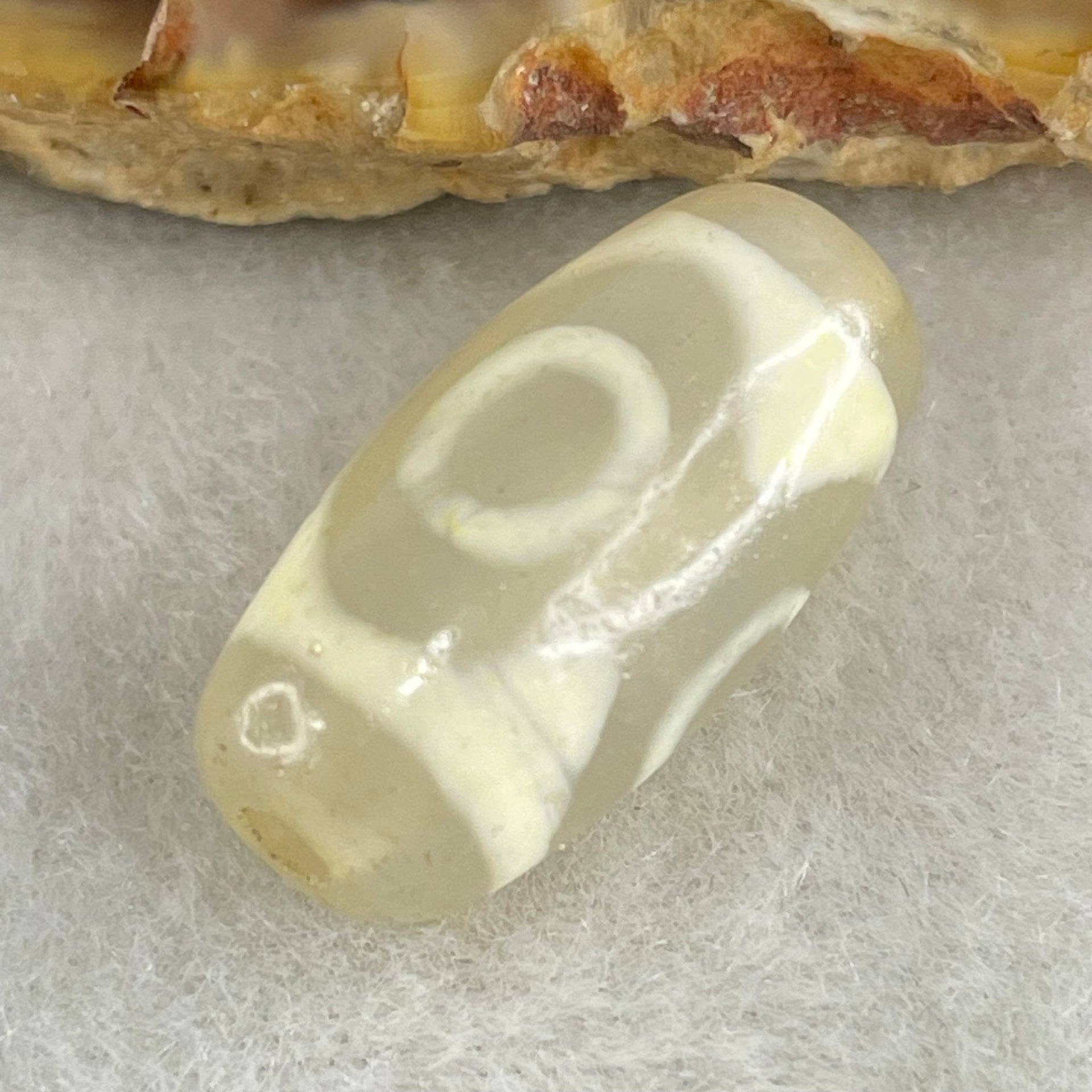 Natural Powerful Tibetan Old Oily Agate 3 Eyes Dzi Bead Heavenly Master (Tian Zhu) 三眼天诛 3.14g 20.2 by 10.3mm - Huangs Jadeite and Jewelry Pte Ltd