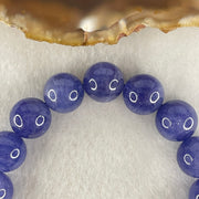 Above Average Grade Natural Blue Tanzanite Beads Bracelet 43.01g 16cm 11.2mm 18 Beads - Huangs Jadeite and Jewelry Pte Ltd