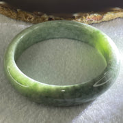 Type A Green Dou Qing Jadeite Bangle 51.01g Internal Diameter 57.8mm 13.7 by 7.8mm (Close to Perfect) - Huangs Jadeite and Jewelry Pte Ltd