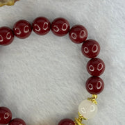 Natural Cinnabar Beads with Charms Bracelet 红朱砂手链 36.26g 16cm 10.2mm 15 Beads 11.7 by 8.3mm 1 LuluTong - Huangs Jadeite and Jewelry Pte Ltd