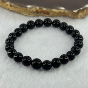 Natural Black Amber Beads Bracelet 6.94g 15cm 8.8mm 23 Beads - Huangs Jadeite and Jewelry Pte Ltd