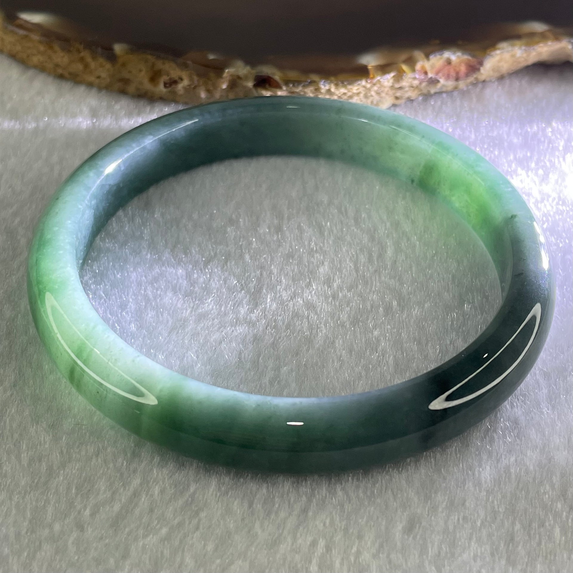 Type A Blueish Green Jadeite Bangle 43.69g Internal Diameter 61.8mm 10.4 by 7.1mm (Slight Internal Lines) - Huangs Jadeite and Jewelry Pte Ltd