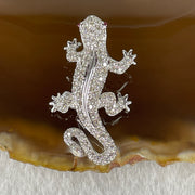 Natural Round Brilliant Cut Shape Diamonds with Natural Ruby Eyes in 18K White Gold Lizard Pendant R0.04 with Melees D1.37ct Total 7.4g 35.1 by 19.5 by 11.4mm - Huangs Jadeite and Jewelry Pte Ltd