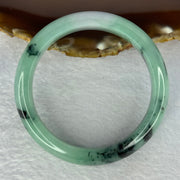 Type A Bright Green with Lavender Patch and Moss Green Piao Hua Jadeite Bangle Internal Diameter 55.1mm 61.38g 14.1 by 8.8mm - Huangs Jadeite and Jewelry Pte Ltd
