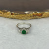 Natural Emerald Approx. 4.6 by 4.3 by 2.5mm with Natural Diamonds in Platinum PT900 Ring Total Weight 3.58g US5.25 HK11 - Huangs Jadeite and Jewelry Pte Ltd