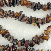 Natural Blood and Yellow Amber Beads Irregular Bracelet 39.81g 80cm 14.4 by 8.3 by 4.4mm to 7.8 by 7.7 by 4.9mm 95pcs - Huangs Jadeite and Jewelry Pte Ltd