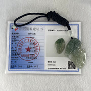 Type A Semi Icy Blueish Green  Jadeite Guan Yin and Elephant Samantabhadra Bodhisattva Pendant 21.65g 51.8 by 33.7 by 7.9mm - Huangs Jadeite and Jewelry Pte Ltd