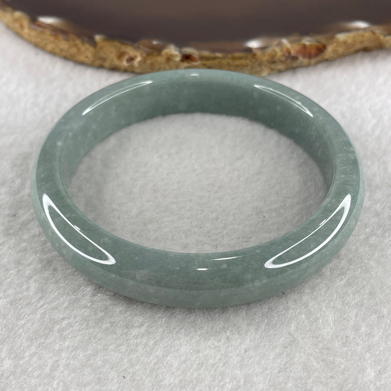 Type A Full Green Bangle 48.97g inner Dia 59.4mm 12.0 by 7.4mm (NO LINE) - Huangs Jadeite and Jewelry Pte Ltd