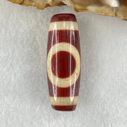 Natural Powerful Tibetan Old Oily Red White Agate One Eye Fire Sign Dzi Bead Heavenly Master (Tian Zhu) 一眼火天珠 10.52g 38.0 by 13.3mm - Huangs Jadeite and Jewelry Pte Ltd