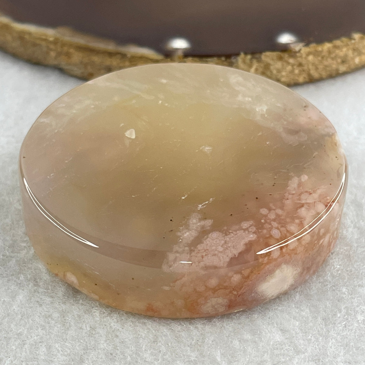 Natural Pink Flower Agate Bangle Set | (104.40g | 55.8mm ID | 10.8 x 7.4mm | Perfect | Blooming Self-Love & Emotional Renewal Anchor, Feng Shui Harmony & Stacking Peace Bangle Set) - Huangs Jadeite and Jewelry Pte Ltd