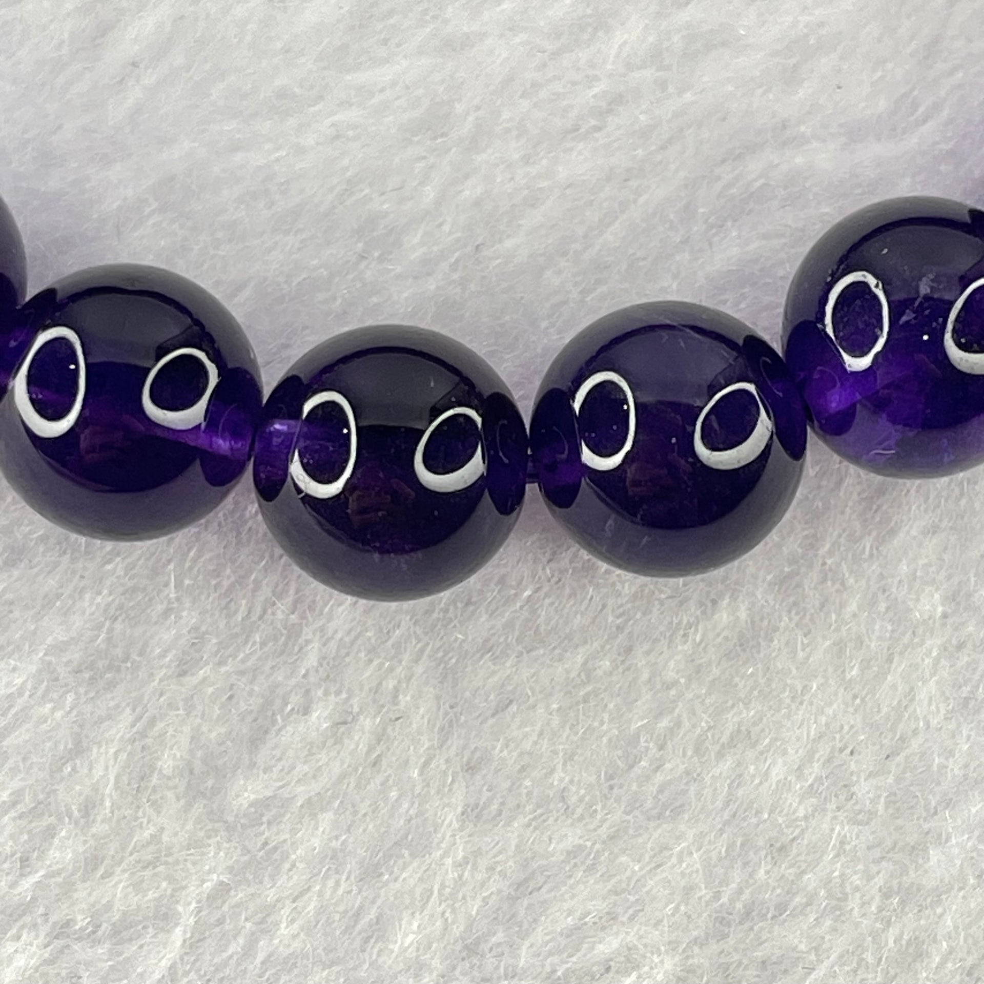 Very Good Grade Natural Amethyst Bracelet 21.52g 15.5cm 9.4mm 21 Beads - Huangs Jadeite and Jewelry Pte Ltd