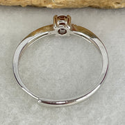 Type A Red Cabochon Jadeite in S925 Sliver Ring (Adjustable Size) 1.10g 3.4 by 2.0mm - Huangs Jadeite and Jewelry Pte Ltd