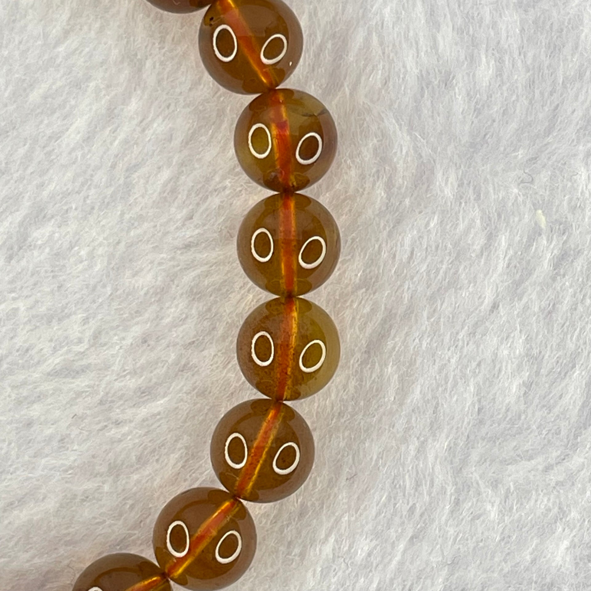 Natural Purple Honey Amber Beads Bracelet 天然紫蜜琥珀手链 4.80g 15cm 7.2mm 25 Beads - Huangs Jadeite and Jewelry Pte Ltd