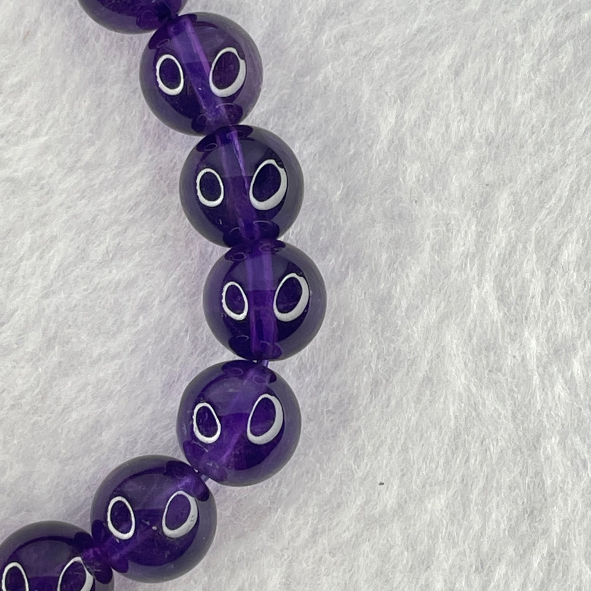 Very Good Grade Natural Amethyst Bracelet 22.90g 16.5cm 9.2mm 22 Beads - Huangs Jadeite and Jewelry Pte Ltd