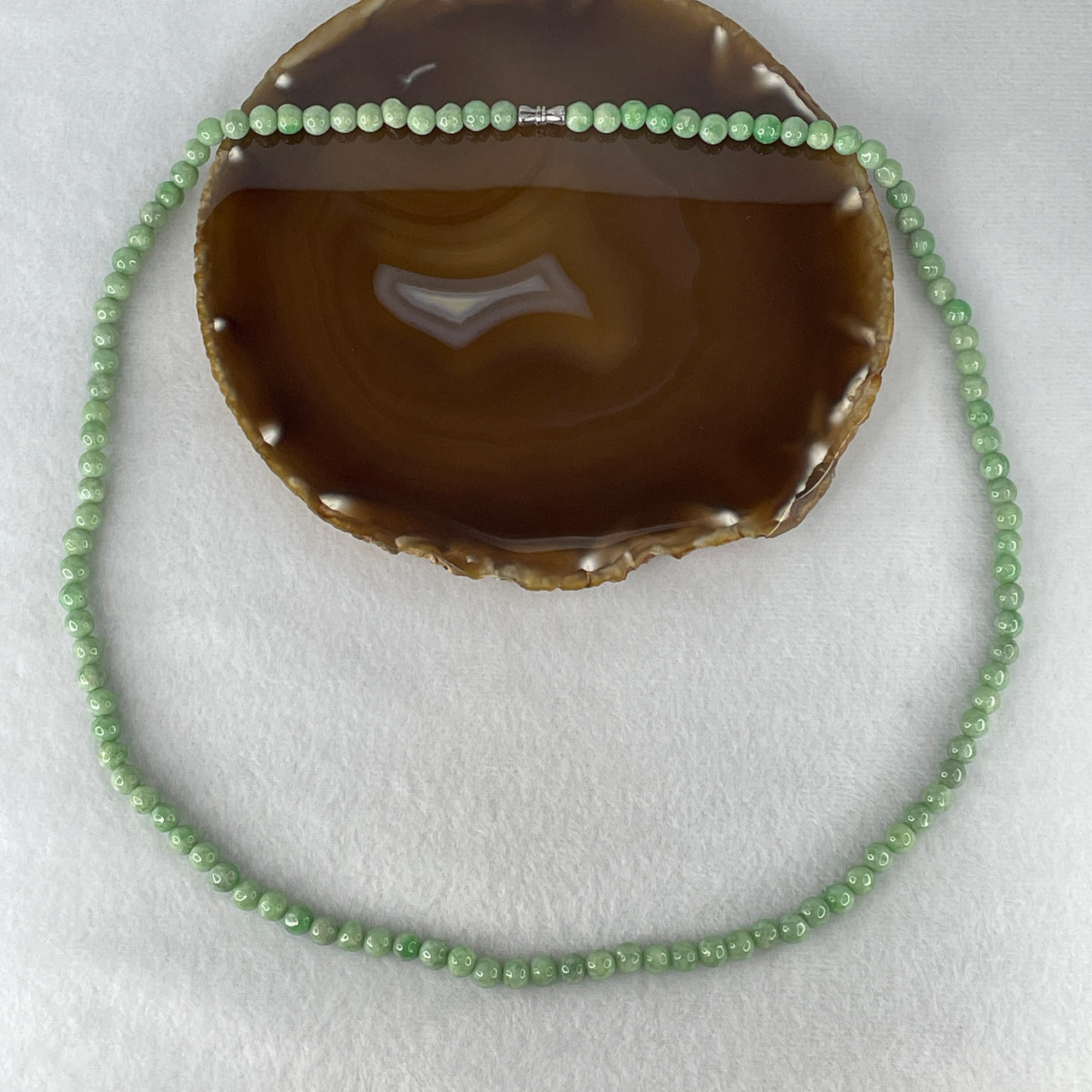 Natural Type A Light Apple Green Jadeite Beads Necklace | 100% Untreated 108 Sacred Prayer Bead Strand | Fine Fei Cui Statement Jewelry (52.78g | 64cm | 6.6mm | 108 Beads)