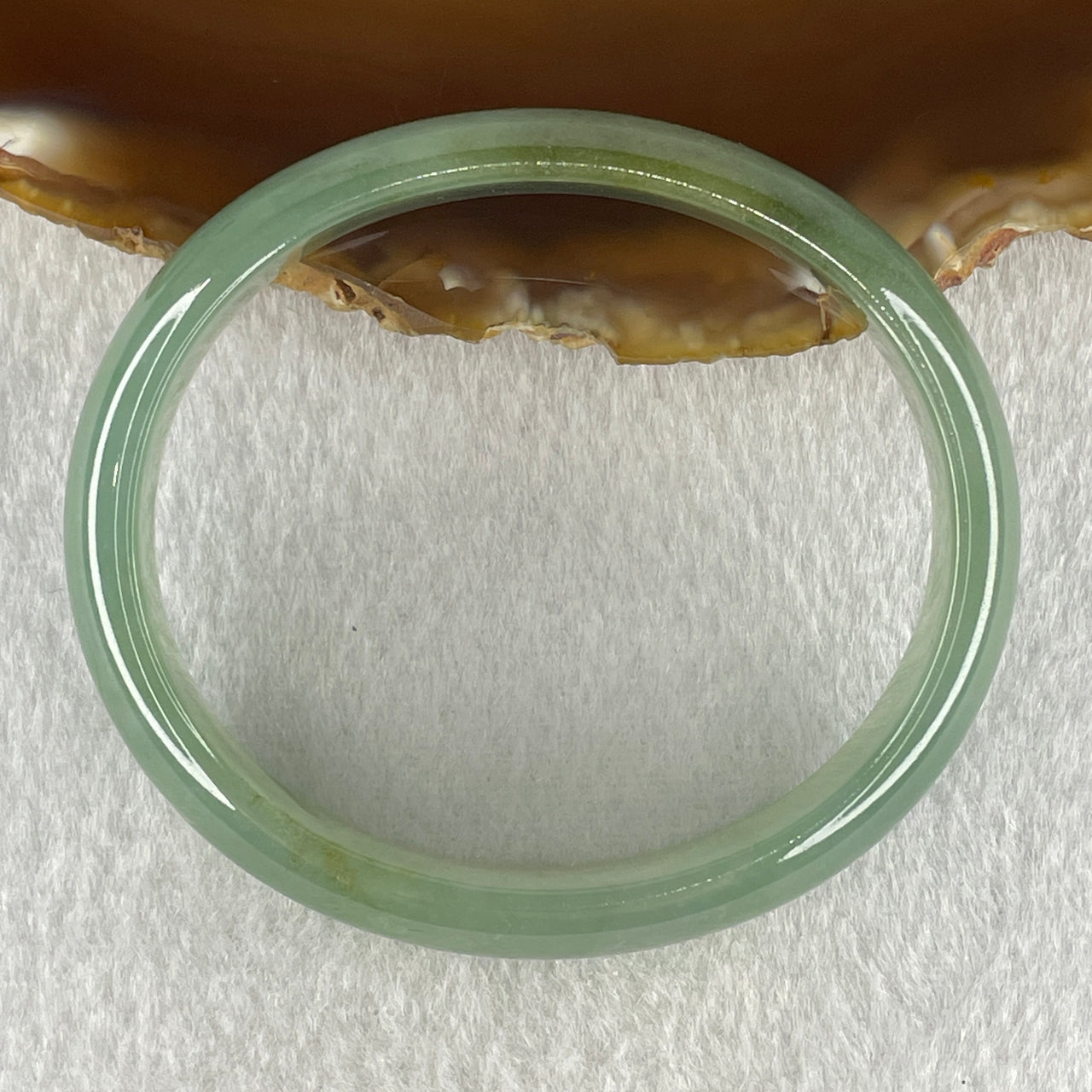 Natural Type A Jelly Full Green Jadeite Oval Bangle 31.63g Inner Diameter 54.9mm 11.6 by 5.6mm (Slight Internal Lines) - Huangs Jadeite and Jewelry Pte Ltd