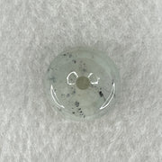 Type A Semi Icy Wuji Grey Jadeite Ping An Kou Donut Charm Pendant 3.46g 15.4 by 7.0mm - Huangs Jadeite and Jewelry Pte Ltd