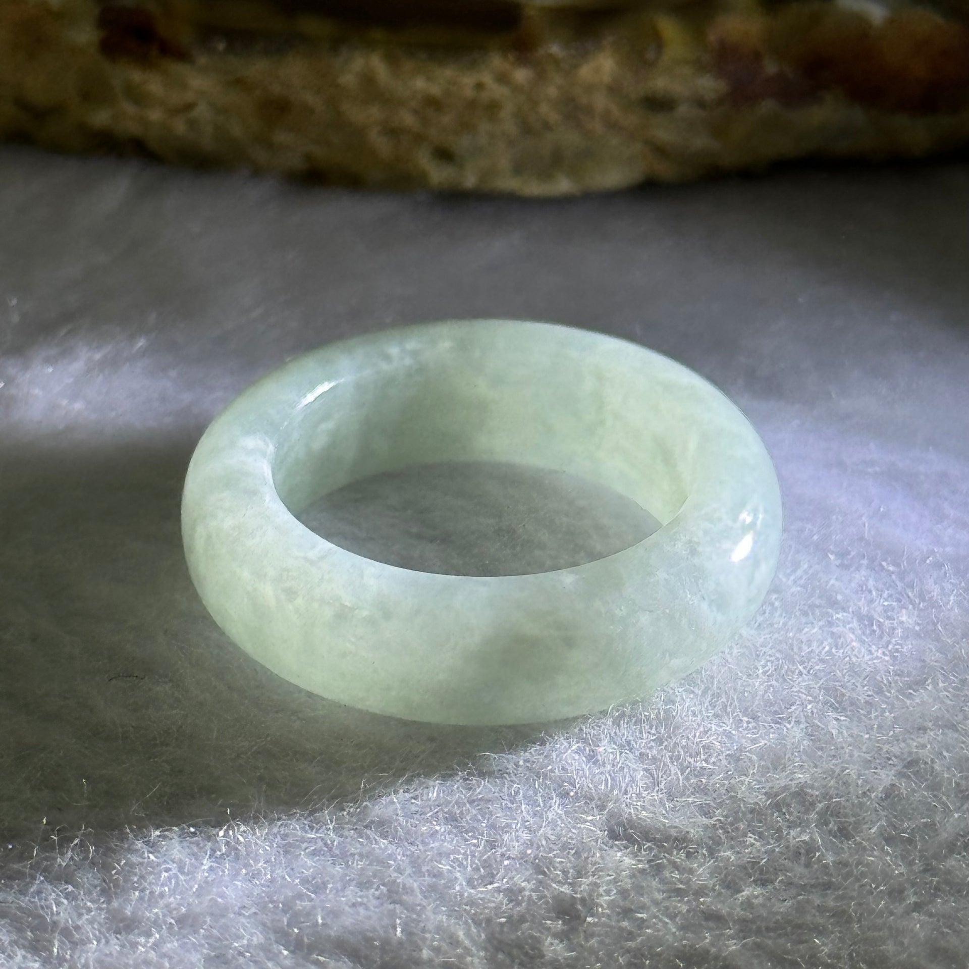 Type A Light Green Jadeite Ring 4.21g 6.2 by 3.8mm US6.75 HK15 - Huangs Jadeite and Jewelry Pte Ltd