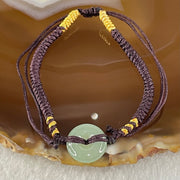Type A Blueish Green Jadeite Ping An Kou Donut In String Bracelet 2.06g 12.7 by 4.4mm - Huangs Jadeite and Jewelry Pte Ltd